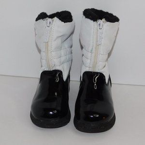Kids Black and White Winter Boots